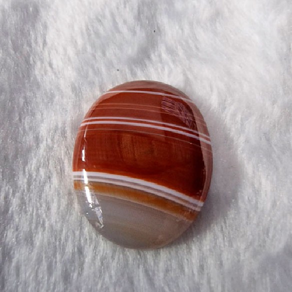 Cabujón Mineral de Agata Listada Roja 30x40mm
