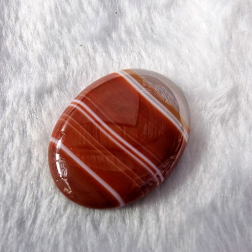 Cabujón Mineral de Agata Listada Roja 30x40mm