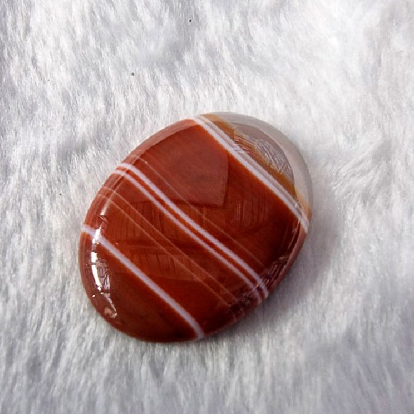 Cabujón Mineral de Agata Listada Roja 30x40mm