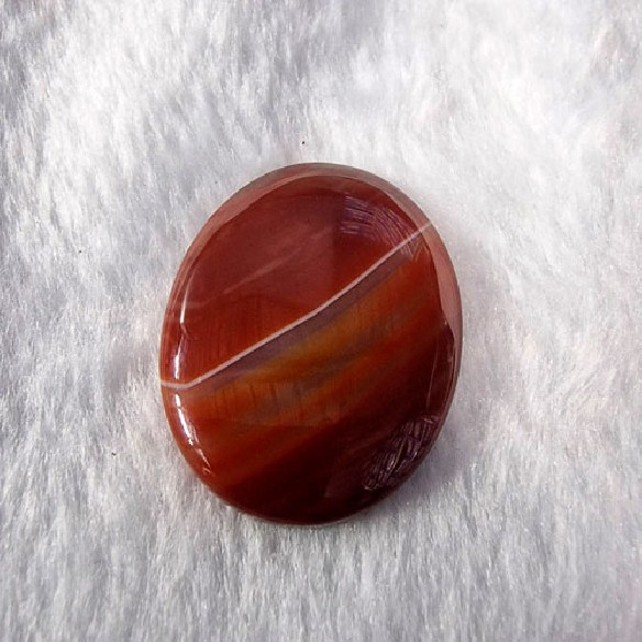 Cabujón de Agata Listada Roja de 30x40mm. joyería y bisutería