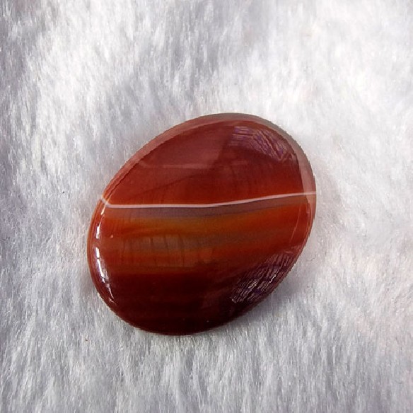 Cabujón de Agata Listada Roja de 30x40mm. joyería y bisutería