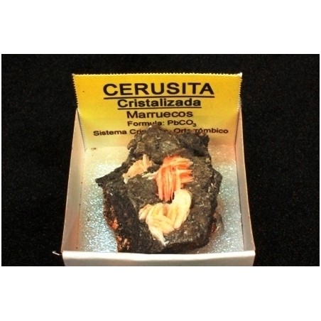 Mineral de colección 4x4 cerusita