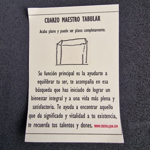 Cuarzo maestro tabular, Punta de cristal de roca