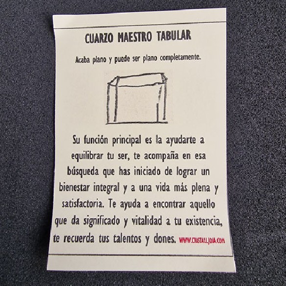 Cuarzo maestro tabular, Punta de cristal de roca
