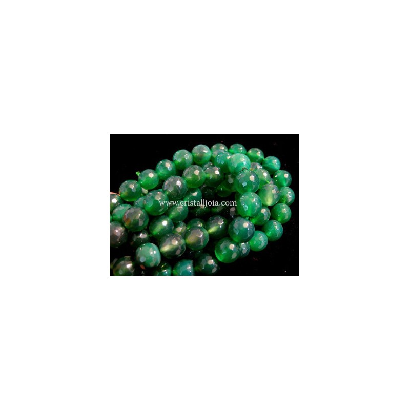 Ágata verde hilo bolas lapidadas 10mm