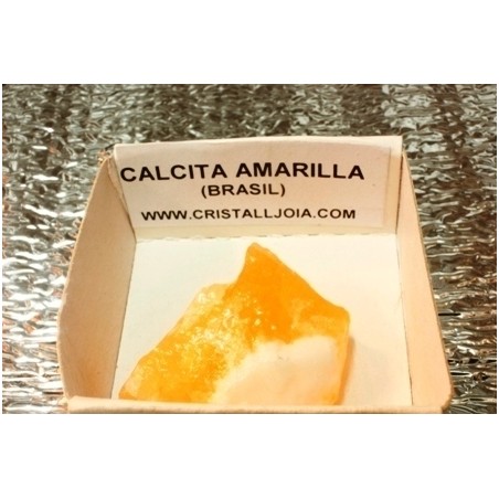 Mineral de colección 4x4 calcita amarilla