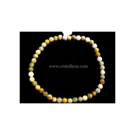 Pulsera agata lazo loco bola 4mm