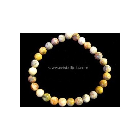 Pulsera agata lazo loco bola 6mm