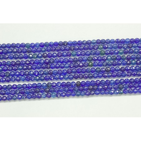 Ágata azul hilo bolas lapidadas 3mm