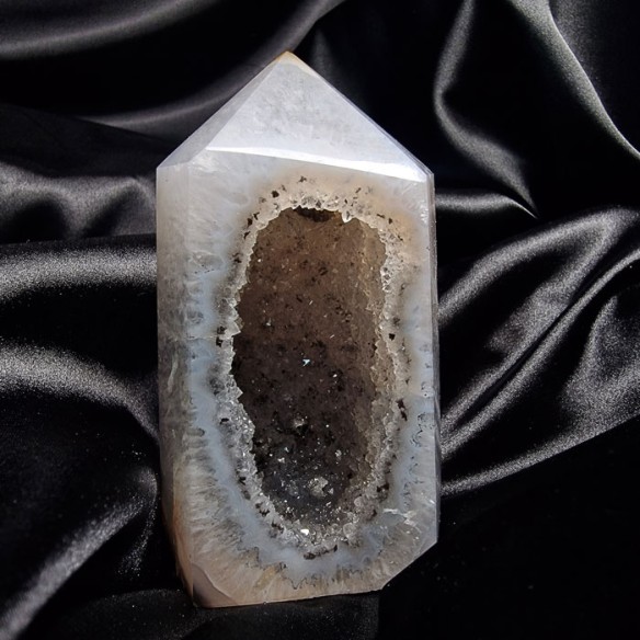 Crystallized Agate Geode – Polished Point for Collectors