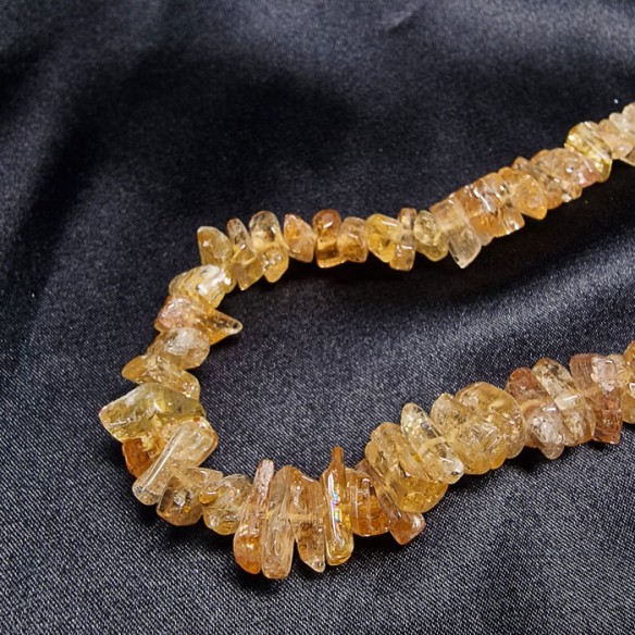 Imperial Topaz Polished Crystal Necklace sunset turned into a gem