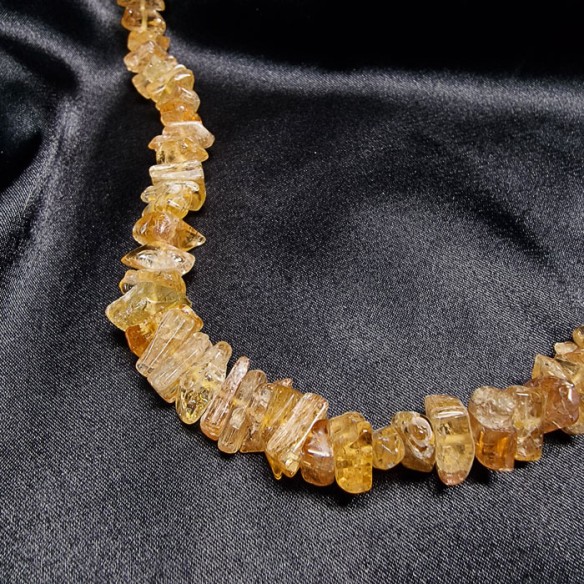 Imperial Topaz Polished Crystal Necklace sunset turned into a gem