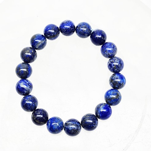 Pulsera de bola de lapislázuli de 10mm. Elegancia mineral