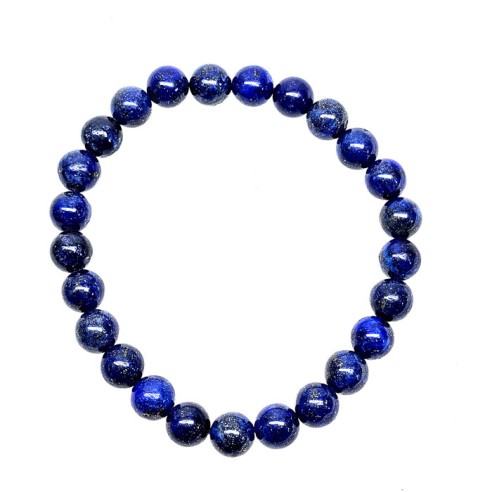 Pulsera de bolas de lapislázuli de 8mm. Elegancia mineral
