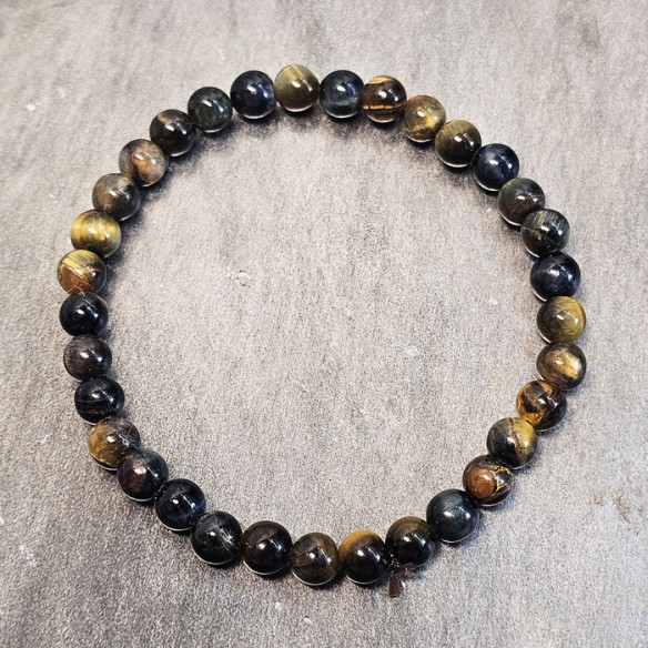 Pulsera de bola de ojo de buey de 8mm. Elegancia mineral