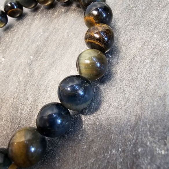 Pulsera de bolas de mineral de ojo de tigre de 8 mm