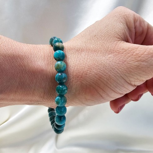 Pulsera de bola de amazonita de 6mm. Elegancia mineral