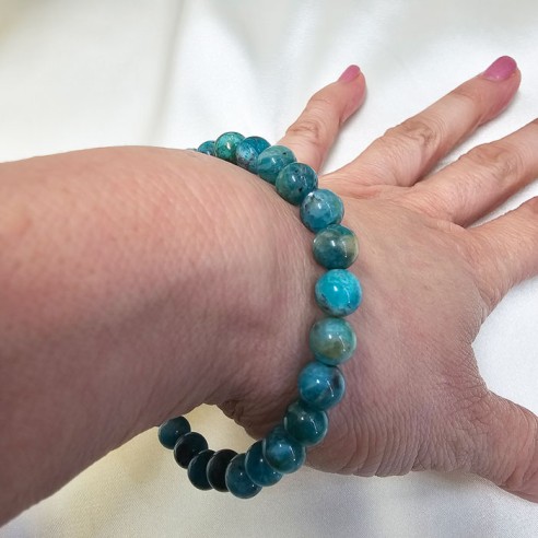 Pulsera de bola de amazonita de 6mm. Elegancia mineral