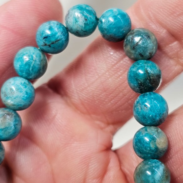 Pulsera de bola de amazonita de 6mm. Elegancia mineral
