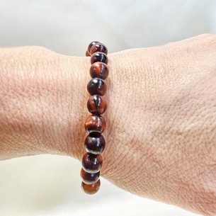 Pulsera de bola de turmalina negra de 8mm. Elegancia mineral