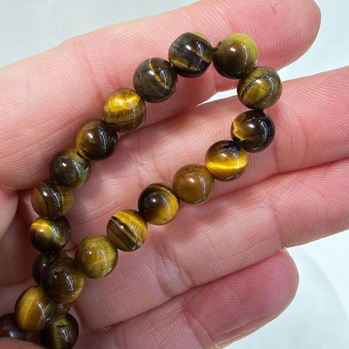 Pulsera de bola de ojo de tigre de 6mm