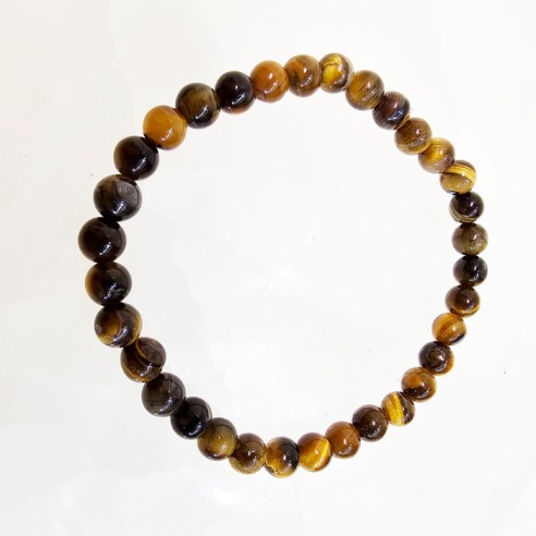 Pulsera de bola de ojo de tigre de 6mm