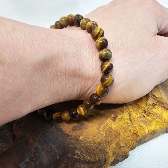 Pulsera de bola de ojo de tigre de 6mm