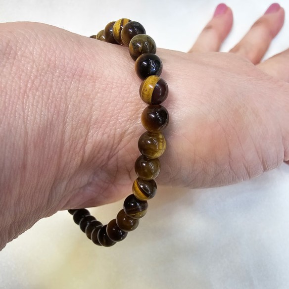 Pulsera de bola de ojo de tigre de 6mm