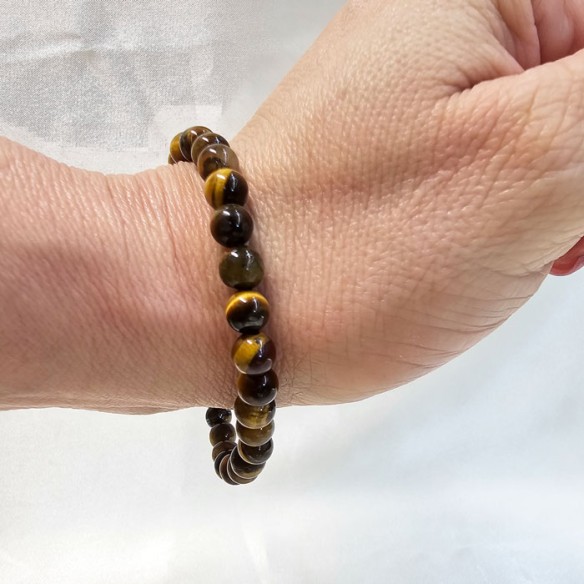 Pulsera de bola de ojo de tigre de 6mm