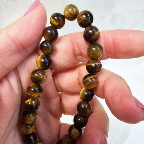 Pulsera de bola de ojo de tigre de 8mm