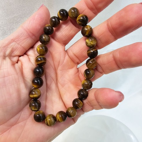 Pulsera de bola de ojo de tigre de 8mm