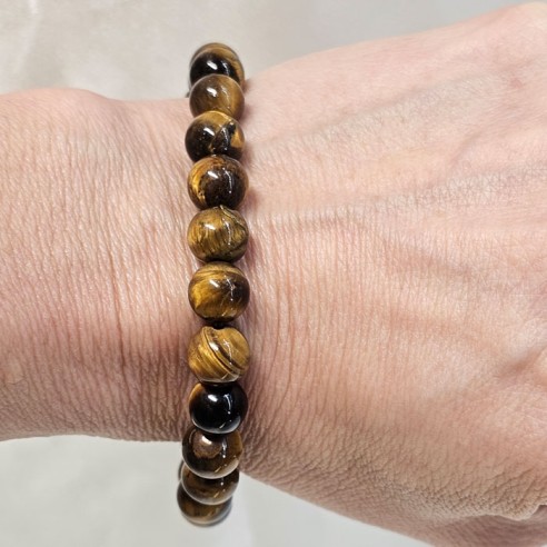 Pulsera de bola de ojo de tigre de 8mm