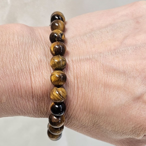 Pulsera de bola de ojo de tigre de 8mm