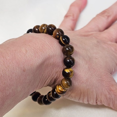 Pulsera de bola de ojo de tigre de 8mm