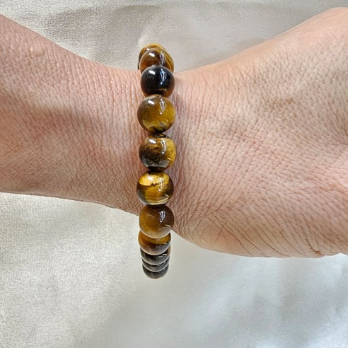 Pulsera de bola de ojo de tigre de 8mm