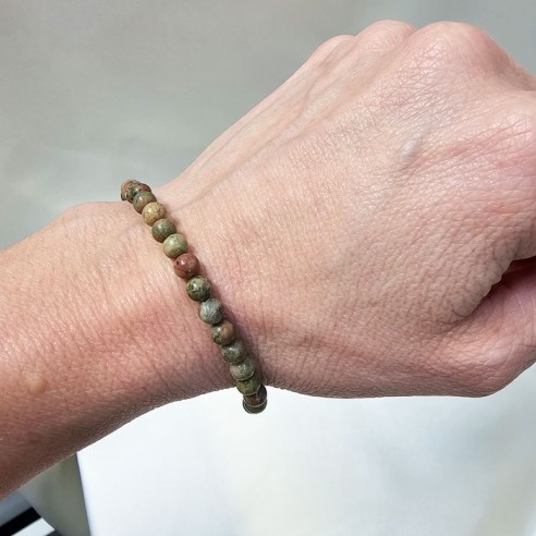 Pulsera de bola de unakita de 4mm