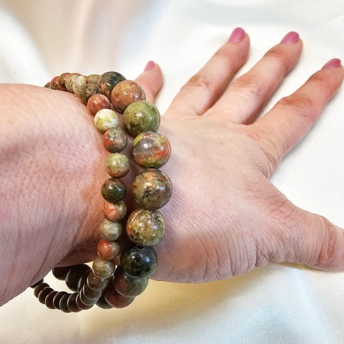 Pulsera de bola de ojo de tigre amarillo de 4mm. Elegancia mineral