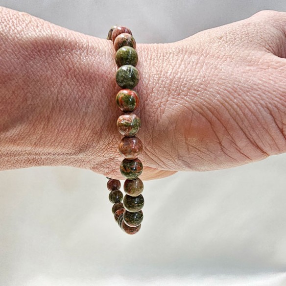 Pulsera de bola de unakita de 6mm