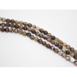 Ágata listada marrón hilo bolas lapidadas 6mm