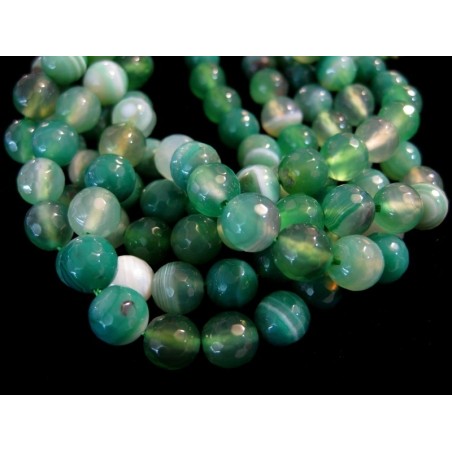 Ágata listada verde hilo bolas lapidadas 10mm