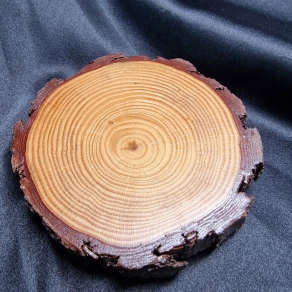 Peana de madera redonda rústica