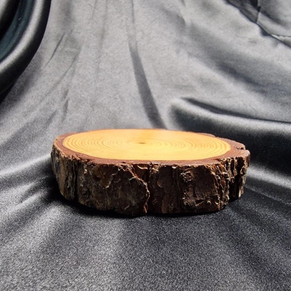 Peana de madera redonda rústica