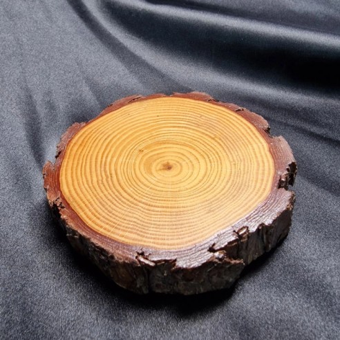 Peana de madera redonda rústica