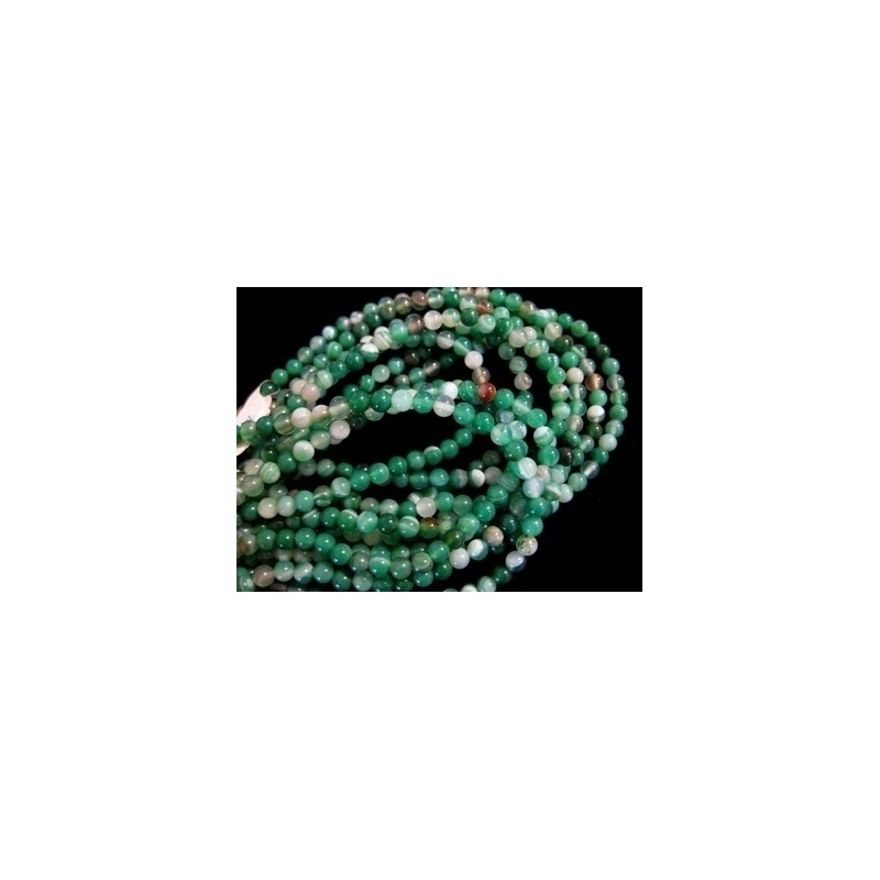 Ágata listada verde hilo bolas 4mm
