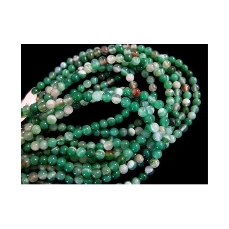 Ágata listada verde hilo bolas 4mm