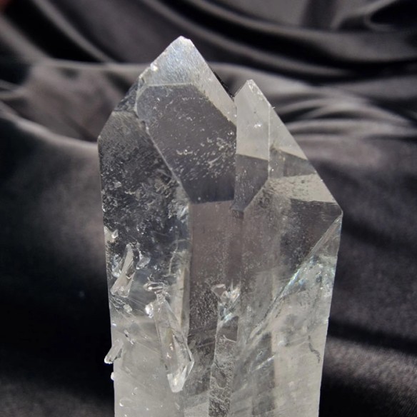 Self-healed master quartz. Has small crystals that heal the area