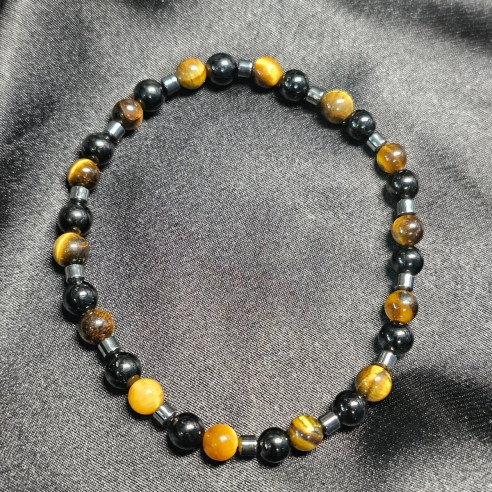 Pulsera Mineral Escudo Triple Protección contra Mal de Ojo y Envidias