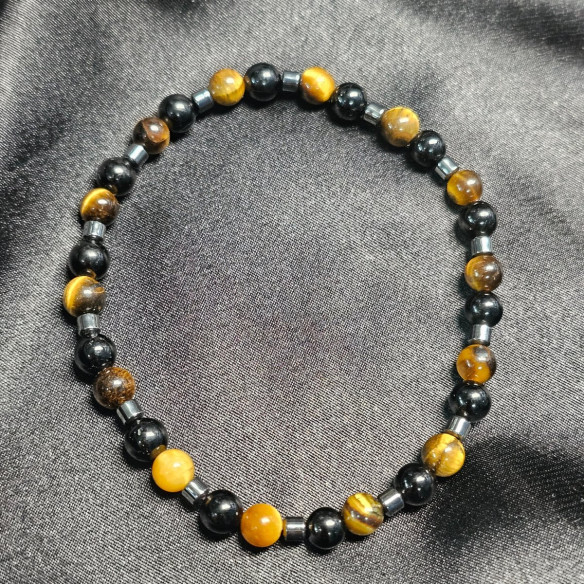 Pulsera Mineral Escudo Triple Protección contra Mal de Ojo y Envidias
