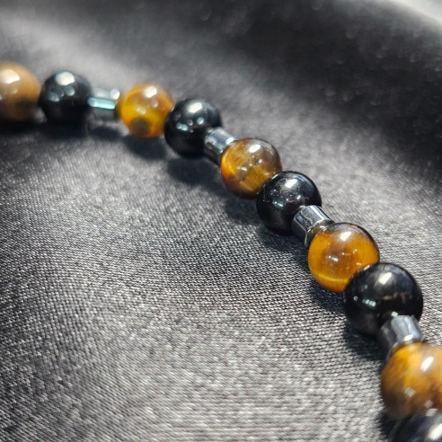 Pulsera Mineral Escudo Triple Protección contra Mal de Ojo y Envidias