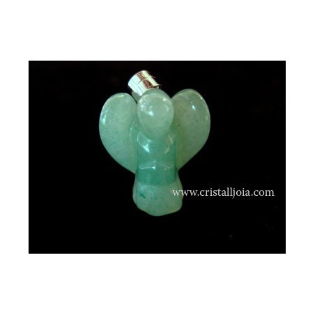 Colgante figura angel de aventurina verde